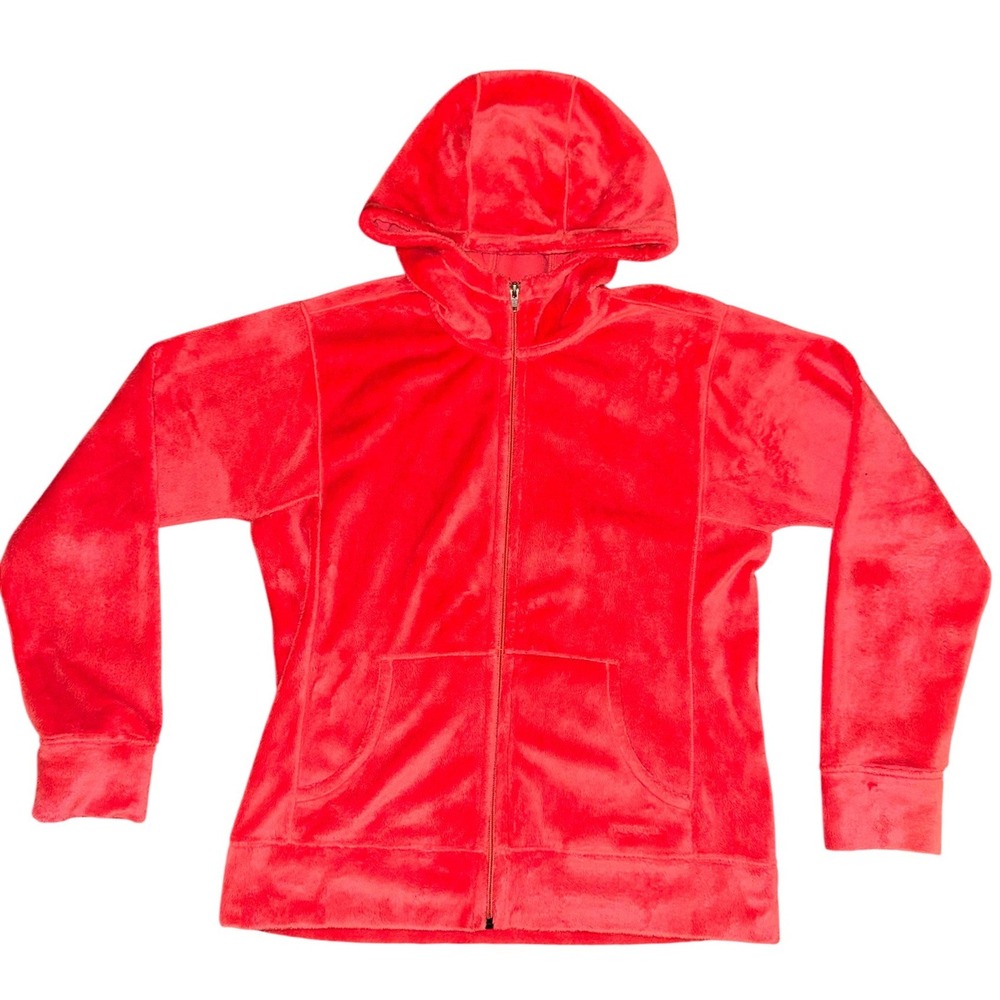 Patagonia Los Gatos Full Zip Fleece Hoodie Womens Large Coral Pink 25195
